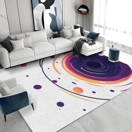 buyluhn Großer Kurzflor-Teppich 160x230 - Kosmische Punkte Mehrfarbig Teppiche - Modern Waschbar Dünn rutschfest Saugfähig Carpet für Wohnzimmer Schlafzimmer Esszimmer Oder Als Küchenteppich a&1456 von buyluhn