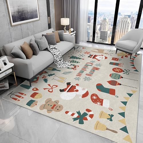 buyluhn Großer waschbarer Kurzflor-Teppich 200x300, Weihnachten Teppich, Cartoon Kranz Dünn Saugfähig Vielseitig für Wohnzimmer Schlafzimmer Oder Als Bettvorlege N73 buyluhn Großer waschbarer Kurzflor-Teppich 200x300, Weihnachten Teppich, Cartoon Kranz Dünn Saugfähig Vielseitig für Wohnzimmer Schlafzimmer Oder Als Bettvorlege N73 von buyluhn