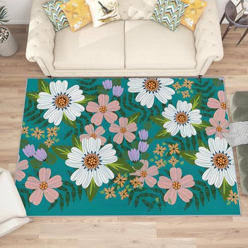 buyluhn Quadratischer Kurzflor-Teppich 120x120, Blumen Pflanzen Teppich Jugendzimmer, Natürliche Ästhetik Waschbar rutschfest Dünn Saugfähig Teppiche Für Bad Eingangsbereich Innenräume U-74 buyluhn Quadratischer Kurzflor-Teppich 120x120, Blumen Pflanzen Teppich Jugendzimmer, Natürliche Ästhetik Waschbar rutschfest Dünn Saugfähig Teppiche Für Bad Eingangsbereich Innenräume U-74 von buyluhn
