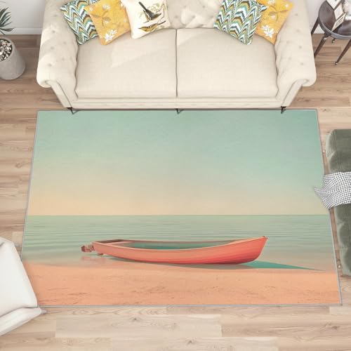 buyluhn Quadratischer Kurzflor-Teppich 120x120, Boot Meer Blau Teppich Küsten Waschbar rutschfest Dünn Saugfähig Teppiche Für Bad Eingangsbereich Innenräume G344 buyluhn Quadratischer Kurzflor-Teppich 120x120, Boot Meer Blau Teppich Küsten Waschbar rutschfest Dünn Saugfähig Teppiche Für Bad Eingangsbereich Innenräume G344 von buyluhn