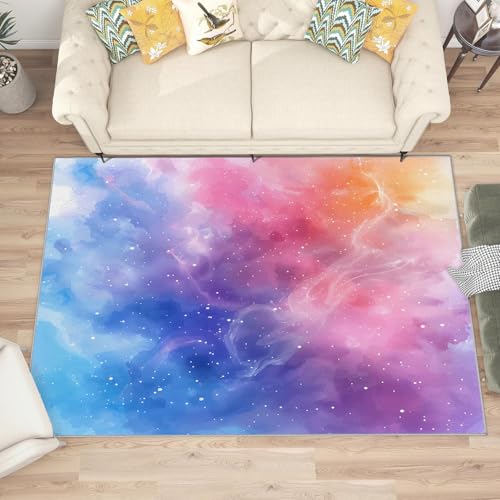 buyluhn Quadratischer Kurzflor-Teppich 120x120, Galaxis Blau Rosa Teppich, Raum Waschbar rutschfest Dünn Saugfähig Teppiche Für Bad Eingangsbereich Innenräume L329 buyluhn Quadratischer Kurzflor-Teppich 120x120, Galaxis Blau Rosa Teppich, Raum Waschbar rutschfest Dünn Saugfähig Teppiche Für Bad Eingangsbereich Innenräume L329 von buyluhn