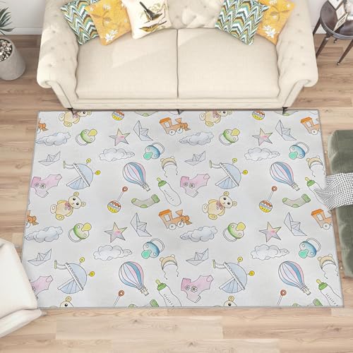 buyluhn Quadratischer Kurzflor-Teppich 120x120, Niedlicher Cartoon grau Teppich Jugendzimmer, Spielzeugdruck Waschbar rutschfest Dünn Saugfähig Teppiche Für Bad Eingangsbereich Innenräume N292 buyluhn Quadratischer Kurzflor-Teppich 120x120, Niedlicher Cartoon grau Teppich Jugendzimmer, Spielzeugdruck Waschbar rutschfest Dünn Saugfähig Teppiche Für Bad Eingangsbereich Innenräume N292 von buyluhn