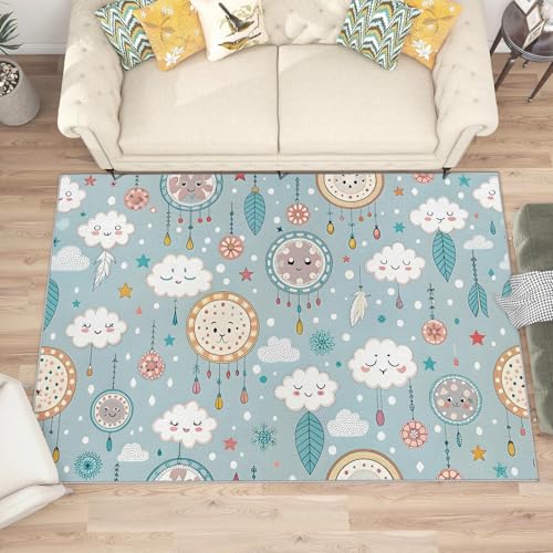 buyluhn Quadratischer Kurzflor-Teppich 120x120, Traumfänger Teppich Kinderzimmer, Karikatur Waschbar rutschfest Dünn Saugfähig Teppiche Für Bad Eingangsbereich Innenräume U-329 buyluhn Quadratischer Kurzflor-Teppich 120x120, Traumfänger Teppich Kinderzimmer, Karikatur Waschbar rutschfest Dünn Saugfähig Teppiche Für Bad Eingangsbereich Innenräume U-329 von buyluhn