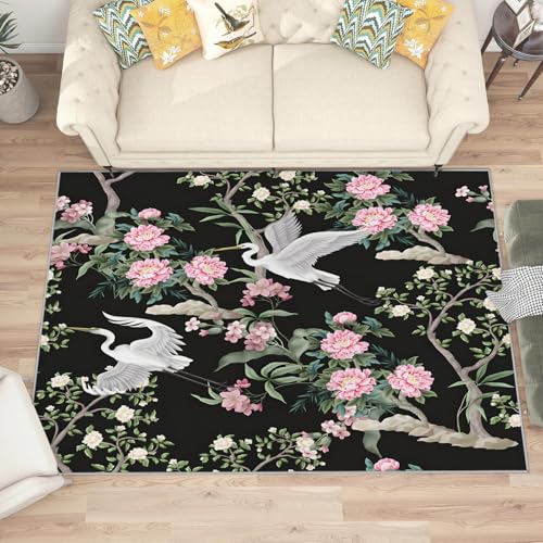 buyluhn Quadratischer Kurzflor-Teppich 120x120, Vogelblumen Teppich Jugendzimmer, Pflanzen und Tiere Waschbar rutschfest Dünn Saugfähig Teppiche Für Bad Eingangsbereich Innenräume U-292 buyluhn Quadratischer Kurzflor-Teppich 120x120, Vogelblumen Teppich Jugendzimmer, Pflanzen und Tiere Waschbar rutschfest Dünn Saugfähig Teppiche Für Bad Eingangsbereich Innenräume U-292 von buyluhn
