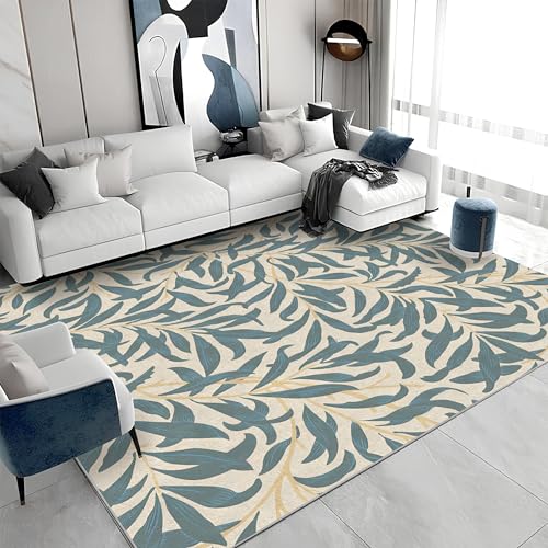 buyluhn Quadratischer Kurzflor-Teppich 120x120 - Blätter Blau Beige Teppiche - Pflanzen Waschbar rutschfest Dünn Saugfähig Carpet Teppiche Für Bad Eingangsbereich Innenräume A&933 buyluhn Quadratischer Kurzflor-Teppich 120x120 - Blätter Blau Beige Teppiche - Pflanzen Waschbar rutschfest Dünn Saugfähig Carpet Teppiche Für Bad Eingangsbereich Innenräume A&933 von buyluhn
