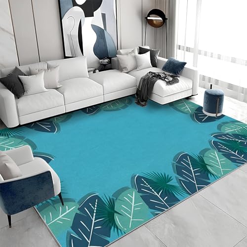 buyluhn Quadratischer Kurzflor-Teppich 120x120 - Blätter Blau Grün Teppiche - Pflanzen Waschbar rutschfest Dünn Saugfähig Carpet Teppiche Für Bad Eingangsbereich Innenräume A&211 buyluhn Quadratischer Kurzflor-Teppich 120x120 - Blätter Blau Grün Teppiche - Pflanzen Waschbar rutschfest Dünn Saugfähig Carpet Teppiche Für Bad Eingangsbereich Innenräume A&211 von buyluhn
