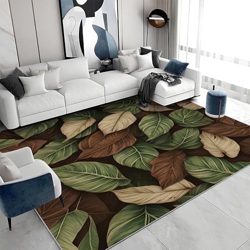buyluhn Quadratischer Kurzflor-Teppich 120x120 - Blätter Pflanze Grün Braun Teppiche - 3D-Ästhetik Waschbar rutschfest Dünn Saugfähig Carpet Teppiche Für Bad Eingangsbereich Innenräume A&496 buyluhn Quadratischer Kurzflor-Teppich 120x120 - Blätter Pflanze Grün Braun Teppiche - 3D-Ästhetik Waschbar rutschfest Dünn Saugfähig Carpet Teppiche Für Bad Eingangsbereich Innenräume A&496 von buyluhn