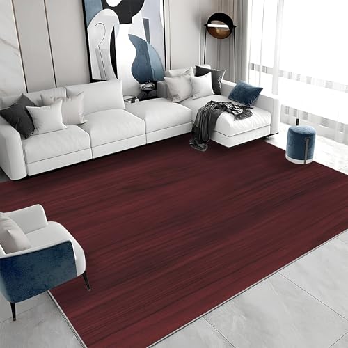 buyluhn Quadratischer Kurzflor-Teppich 120x120 - Holzmaserung Rot Braun Teppiche - 3D Modern Waschbar rutschfest Dünn Saugfähig Carpet Teppiche Für Bad Eingangsbereich Innenräume G&743 von buyluhn