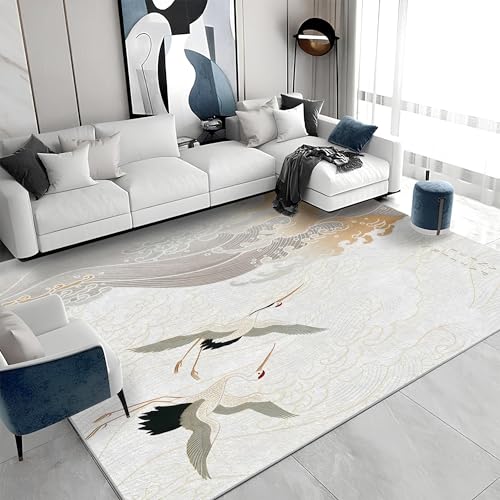 buyluhn Quadratischer Kurzflor-Teppich 120x120 - Japanisch Grau Teppiche - Orientalisch Waschbar rutschfest Dünn Saugfähig Carpet Teppiche Für Bad Eingangsbereich Innenräume S&97 von buyluhn