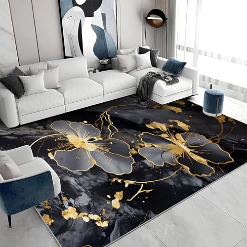 buyluhn Quadratischer Kurzflor-Teppich 120x120 - Marmor Blumen Schwarz Teppiche - Abstrakt Waschbar rutschfest Dünn Saugfähig Carpet Teppiche Für Bad Eingangsbereich Innenräume a&1503 buyluhn Quadratischer Kurzflor-Teppich 120x120 - Marmor Blumen Schwarz Teppiche - Abstrakt Waschbar rutschfest Dünn Saugfähig Carpet Teppiche Für Bad Eingangsbereich Innenräume a&1503 von buyluhn