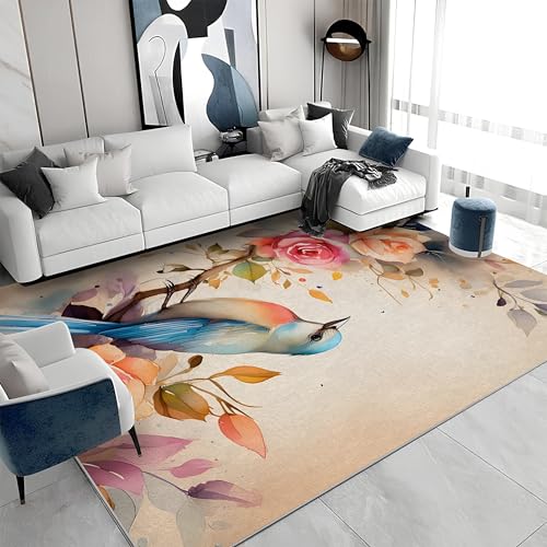 buyluhn Quadratischer Kurzflor-Teppich 120x120 - Vogel Blumen Grau Teppiche - Modern Waschbar rutschfest Dünn Saugfähig Carpet Teppiche Für Bad Eingangsbereich Innenräume a&1313 buyluhn Quadratischer Kurzflor-Teppich 120x120 - Vogel Blumen Grau Teppiche - Modern Waschbar rutschfest Dünn Saugfähig Carpet Teppiche Für Bad Eingangsbereich Innenräume a&1313 von buyluhn