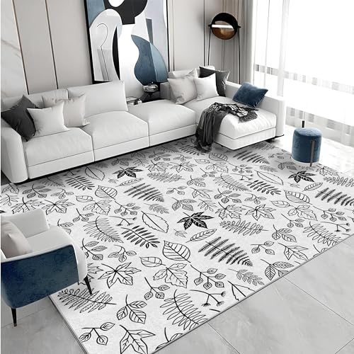 buyluhn Quadratischer Kurzflor-Teppich 160x160 - Blätter Schwarz Weiß Teppiche - Pflanzen Waschbar rutschfest Dünn Saugfähig Carpet Für Wohnzimmer Schlafzimmer Esszimmer A&234 buyluhn Quadratischer Kurzflor-Teppich 160x160 - Blätter Schwarz Weiß Teppiche - Pflanzen Waschbar rutschfest Dünn Saugfähig Carpet Für Wohnzimmer Schlafzimmer Esszimmer A&234 von buyluhn