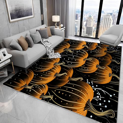 buyluhn Quadratischer Kurzflor-Teppich 200x200, Halloween-Kürbis Teppich, Abstrakt Waschbar rutschfest Dünn Saugfähig für Wohnzimmer Schlafzimmer Esszimmer N69 buyluhn Quadratischer Kurzflor-Teppich 200x200, Halloween-Kürbis Teppich, Abstrakt Waschbar rutschfest Dünn Saugfähig für Wohnzimmer Schlafzimmer Esszimmer N69 von buyluhn