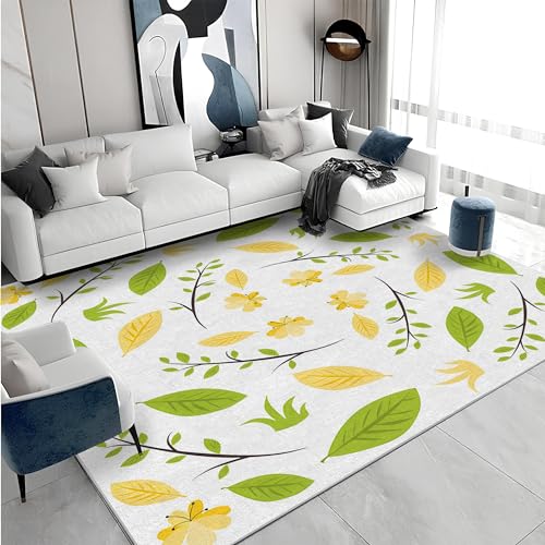 buyluhn Quadratischer Kurzflor-Teppich 200x200 - Blätter Grün Gelb Teppiche - Abstrakt Waschbar rutschfest Dünn Saugfähig Carpet für Wohnzimmer Schlafzimmer Esszimmer S&1820 buyluhn Quadratischer Kurzflor-Teppich 200x200 - Blätter Grün Gelb Teppiche - Abstrakt Waschbar rutschfest Dünn Saugfähig Carpet für Wohnzimmer Schlafzimmer Esszimmer S&1820 von buyluhn