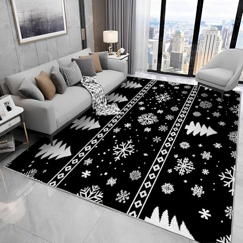 buyluhn Waschbarer Kurzflor-Teppich 100x150, Weihnachtsbaum Teppich, Schneeflocken Dünn Saugfähig Für Wohnzimmer Schlafzimmer Jugendzimmer Oder Als Bettvorleger N22 buyluhn Waschbarer Kurzflor-Teppich 100x150, Weihnachtsbaum Teppich, Schneeflocken Dünn Saugfähig Für Wohnzimmer Schlafzimmer Jugendzimmer Oder Als Bettvorleger N22 von buyluhn