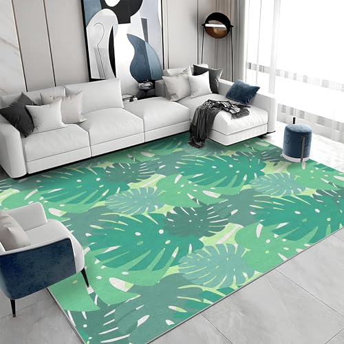 buyluhn Waschbarer Kurzflor-Teppich 120x170 - Monstera Grün Teppiche - Blätter Dünn Saugfähig Carpet Für Wohnzimmer Schlafzimmer Jugendzimmer Oder Als Bettvorleger S&993 buyluhn Waschbarer Kurzflor-Teppich 120x170 - Monstera Grün Teppiche - Blätter Dünn Saugfähig Carpet Für Wohnzimmer Schlafzimmer Jugendzimmer Oder Als Bettvorleger S&993 von buyluhn