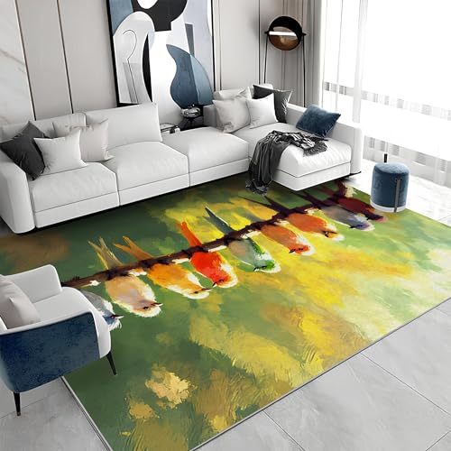 buyluhn Waschbarer Kurzflor-Teppich 120x200 - Regenbogen Vogel Grün Teppiche - Tiere Dünn Saugfähig Carpet Für Wohnzimmer Schlafzimmer Jugendzimmer Jungen Mädchen Oder Als Bettvorleger a&1397 buyluhn Waschbarer Kurzflor-Teppich 120x200 - Regenbogen Vogel Grün Teppiche - Tiere Dünn Saugfähig Carpet Für Wohnzimmer Schlafzimmer Jugendzimmer Jungen Mädchen Oder Als Bettvorleger a&1397 von buyluhn