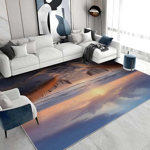 buyluhn Waschbarer Kurzflor-Teppich 120x200 - Sonnenuntergang Braun Blau Teppiche - Strand Dünn Saugfähig Carpet Für Wohnzimmer Schlafzimmer Jugendzimmer Jungen Mädchen Oder Als Bettvorleger A&637 buyluhn Waschbarer Kurzflor-Teppich 120x200 - Sonnenuntergang Braun Blau Teppiche - Strand Dünn Saugfähig Carpet Für Wohnzimmer Schlafzimmer Jugendzimmer Jungen Mädchen Oder Als Bettvorleger A&637 von buyluhn