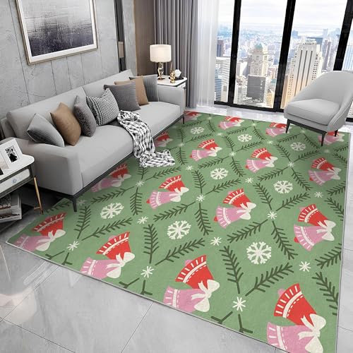 buyluhn Waschbarer Kurzflor-Teppich 140x200, Weihnachtsglocke Teppich, Grün Dünn Saugfähig Für Wohnzimmer Schlafzimmer Jugendzimmer Jungen Mädchen Oder Als Bettvorleger N8 buyluhn Waschbarer Kurzflor-Teppich 140x200, Weihnachtsglocke Teppich, Grün Dünn Saugfähig Für Wohnzimmer Schlafzimmer Jugendzimmer Jungen Mädchen Oder Als Bettvorleger N8 von buyluhn