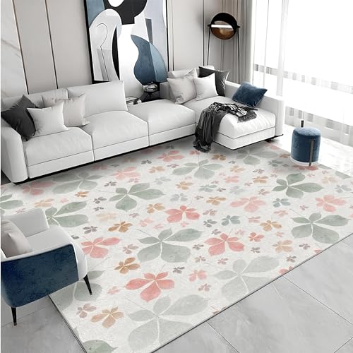 buyluhn Waschbarer Kurzflor-Teppich 140x200 - Blätter Rosa Grün Teppiche - Pflanzen Dünn Saugfähig Carpet Für Wohnzimmer Schlafzimmer Jugendzimmer Jungen Mädchen Oder Als Bettvorleger S&1015 buyluhn Waschbarer Kurzflor-Teppich 140x200 - Blätter Rosa Grün Teppiche - Pflanzen Dünn Saugfähig Carpet Für Wohnzimmer Schlafzimmer Jugendzimmer Jungen Mädchen Oder Als Bettvorleger S&1015 von buyluhn