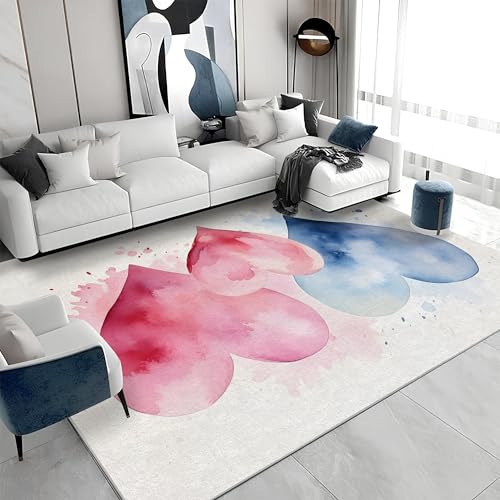 buyluhn Waschbarer Kurzflor-Teppich 140x200 - Herzen Blau Rosa Teppiche - Abstrakt Dünn Saugfähig Carpet Für Wohnzimmer Schlafzimmer Jugendzimmer Jungen Mädchen Oder Als Bettvorleger a&863 buyluhn Waschbarer Kurzflor-Teppich 140x200 - Herzen Blau Rosa Teppiche - Abstrakt Dünn Saugfähig Carpet Für Wohnzimmer Schlafzimmer Jugendzimmer Jungen Mädchen Oder Als Bettvorleger a&863 von buyluhn