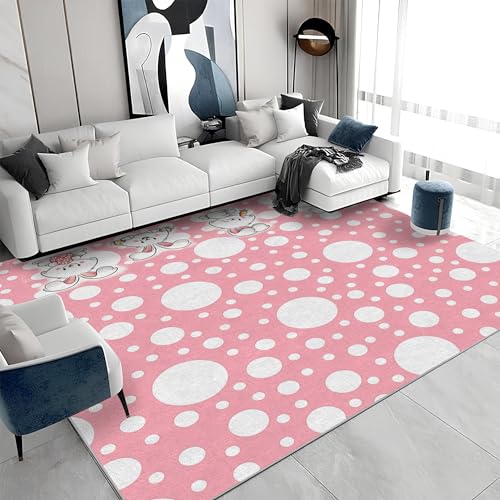 buyluhn Waschbarer Kurzflor-Teppich 140x200 - Kaninchen Punkte Rosa Teppiche - Cartoons Dünn Saugfähig Carpet Für Wohnzimmer Schlafzimmer Jugendzimmer Jungen Mädchen Oder Als Bettvorleger S&920 buyluhn Waschbarer Kurzflor-Teppich 140x200 - Kaninchen Punkte Rosa Teppiche - Cartoons Dünn Saugfähig Carpet Für Wohnzimmer Schlafzimmer Jugendzimmer Jungen Mädchen Oder Als Bettvorleger S&920 von buyluhn