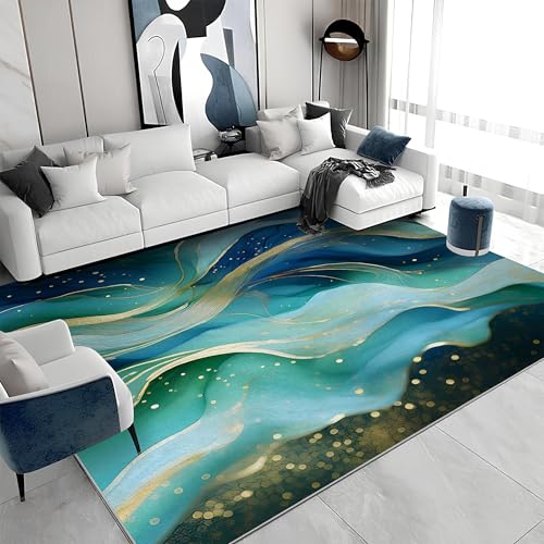 buyluhn Waschbarer Kurzflor-Teppich 140x200 - Marmor Grün Gold Teppiche - Abstrakt Dünn Saugfähig Carpet Für Wohnzimmer Schlafzimmer Jugendzimmer Jungen Mädchen Oder Als Bettvorleger a&977 buyluhn Waschbarer Kurzflor-Teppich 140x200 - Marmor Grün Gold Teppiche - Abstrakt Dünn Saugfähig Carpet Für Wohnzimmer Schlafzimmer Jugendzimmer Jungen Mädchen Oder Als Bettvorleger a&977 von buyluhn