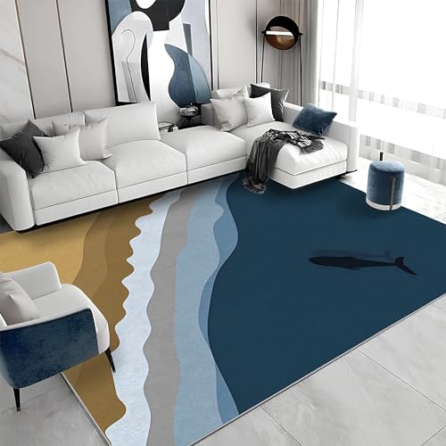 buyluhn Waschbarer Kurzflor-Teppich 140x200 - Wale Blau Beige Teppiche - Strand Dünn Saugfähig Carpet Für Wohnzimmer Schlafzimmer Jugendzimmer Jungen Mädchen Oder Als Bettvorleger a&920 buyluhn Waschbarer Kurzflor-Teppich 140x200 - Wale Blau Beige Teppiche - Strand Dünn Saugfähig Carpet Für Wohnzimmer Schlafzimmer Jugendzimmer Jungen Mädchen Oder Als Bettvorleger a&920 von buyluhn
