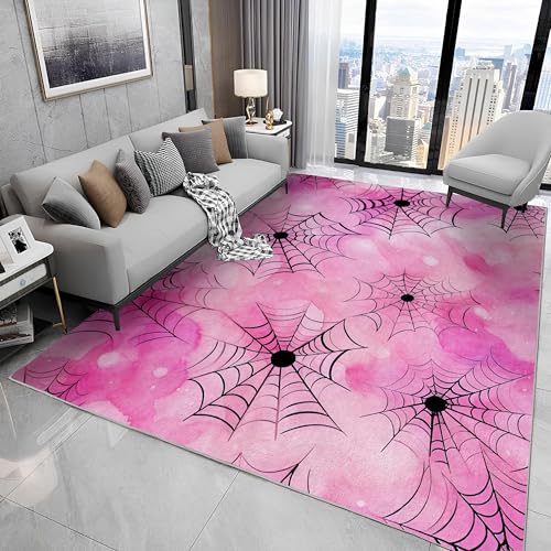 buyluhn Waschbarer Kurzflor-Teppich 160x200, Spinnweben Teppich, Halloween Rosa Dünn Saugfähig Für Wohnzimmer Schlafzimmer Jugendzimmer Jungen Mädchen Oder Als Bettvorleger N81 buyluhn Waschbarer Kurzflor-Teppich 160x200, Spinnweben Teppich, Halloween Rosa Dünn Saugfähig Für Wohnzimmer Schlafzimmer Jugendzimmer Jungen Mädchen Oder Als Bettvorleger N81 von buyluhn