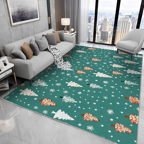 buyluhn Waschbarer Kurzflor-Teppich 160x200, Weihnachtsbaum Schneeflocke Teppich, Abstraktes Grün Dünn Saugfähig Für Wohnzimmer Schlafzimmer Jugendzimmer Jungen Mädchen Oder Als Bettvorleger N81 buyluhn Waschbarer Kurzflor-Teppich 160x200, Weihnachtsbaum Schneeflocke Teppich, Abstraktes Grün Dünn Saugfähig Für Wohnzimmer Schlafzimmer Jugendzimmer Jungen Mädchen Oder Als Bettvorleger N81 von buyluhn