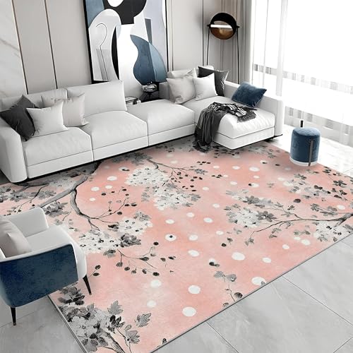 buyluhn Waschbarer Kurzflor-Teppich 160x200 - Blätter Pflanzen Rosa Teppiche - Abstrakt Dünn Saugfähig Carpet Für Wohnzimmer Schlafzimmer Jugendzimmer Jungen Mädchen Oder Als Bettvorleger G&9 buyluhn Waschbarer Kurzflor-Teppich 160x200 - Blätter Pflanzen Rosa Teppiche - Abstrakt Dünn Saugfähig Carpet Für Wohnzimmer Schlafzimmer Jugendzimmer Jungen Mädchen Oder Als Bettvorleger G&9 von buyluhn