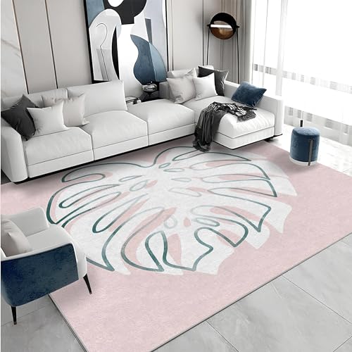 buyluhn Waschbarer Kurzflor-Teppich 160x200 - Monstera Rosa Teppiche - Blätter Dünn Saugfähig Carpet Für Wohnzimmer Schlafzimmer Jugendzimmer Jungen Mädchen Oder Als Bettvorleger S&1833 buyluhn Waschbarer Kurzflor-Teppich 160x200 - Monstera Rosa Teppiche - Blätter Dünn Saugfähig Carpet Für Wohnzimmer Schlafzimmer Jugendzimmer Jungen Mädchen Oder Als Bettvorleger S&1833 von buyluhn