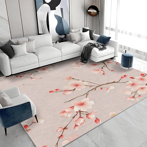 buyluhn Waschbarer Kurzflor-Teppich 160x200 - Pfirsichblüten Rosa Teppiche - Blumenästhetik Dünn Saugfähig Carpet Für Wohnzimmer Schlafzimmer Jugendzimmer Jungen Mädchen Oder Als Bettvorleger S&978 buyluhn Waschbarer Kurzflor-Teppich 160x200 - Pfirsichblüten Rosa Teppiche - Blumenästhetik Dünn Saugfähig Carpet Für Wohnzimmer Schlafzimmer Jugendzimmer Jungen Mädchen Oder Als Bettvorleger S&978 von buyluhn