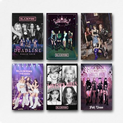 A Set Of 6 Blackpink Poster Music Band Kpop Group Tour Vintage Cover Posters Für Zimmer, Ästhetische Leinwand-Wandkunst, Schlafzimmer-Dekor 08x12inch(20x30cm) von buzaiua