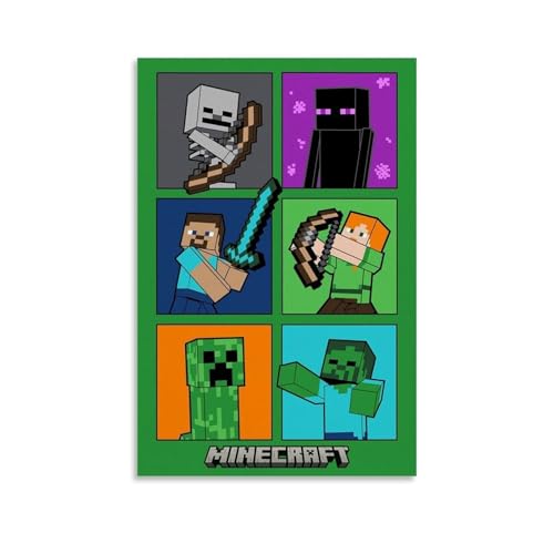 buzaiua Minecraft Poster Movie Film Comics Vintage Collage Cover Für Zimmer, Ästhetische Leinwand-Wandkunst, Schlafzimmer-Dekor Posters 12x18inch(30x45cm) von buzaiua