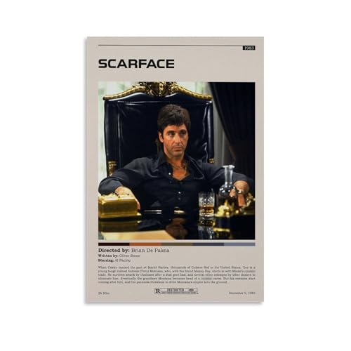 buzaiua Scarface Poster Movie Film Vintage Cover Für Zimmer, Ästhetische Leinwand-Wandkunst, Schlafzimmer-Dekor Posters 12x18inch(30x45cm) von buzaiua