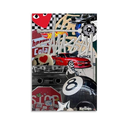 buzaiua Stussy Poster Retro Music Vintage Collage Cover Für Zimmer, Ästhetische Leinwand-Wandkunst, Schlafzimmer-Dekor Posters 12x18inch(30x45cm) von buzaiua