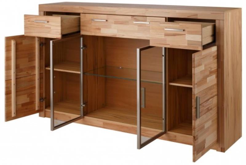 bv-vertrieb Anrichte Anrichte Kernbuche Highboard Hochkommode - (2750) von bv-vertrieb