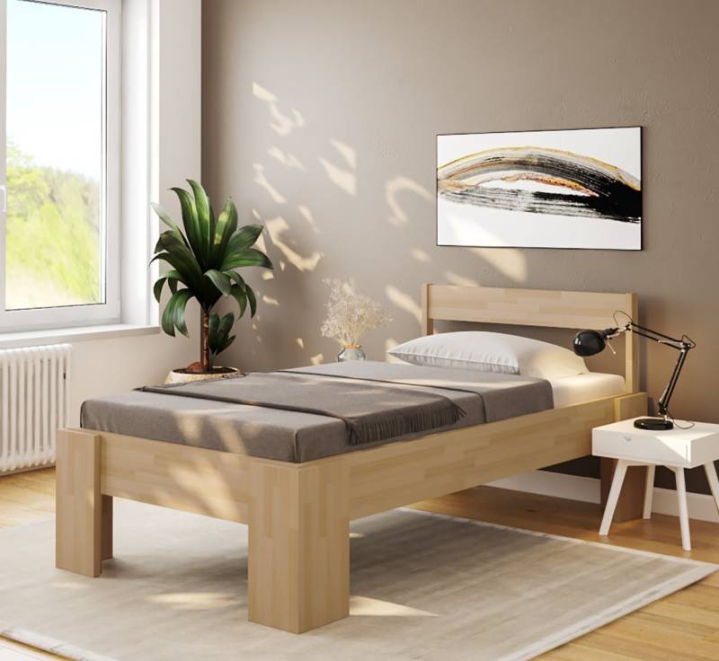bv-vertrieb Bett Komfortbett mit erhöhter Liegefläche Holzbett, Holz unbehandelt von bv-vertrieb
