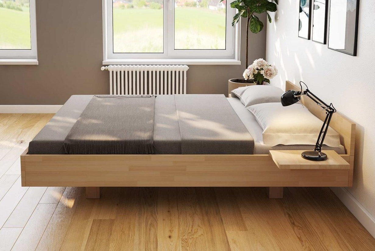 bv-vertrieb Bett Schwebebett Buche Doppelbett Holz-Bett in schwebender Optik von bv-vertrieb