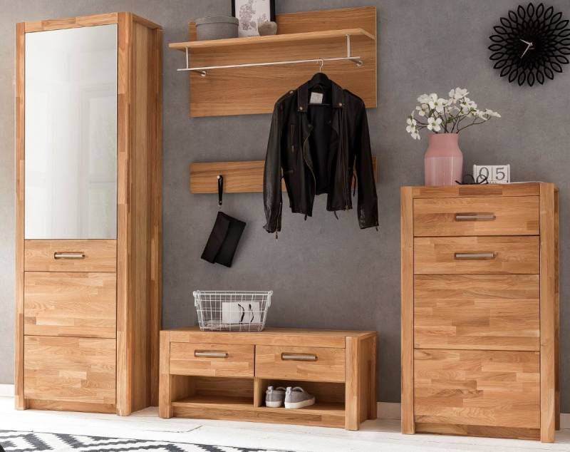 bv-vertrieb Garderoben-Set Flurgarderobe Garderobe Wildeiche Garderobenset - (4055) von bv-vertrieb