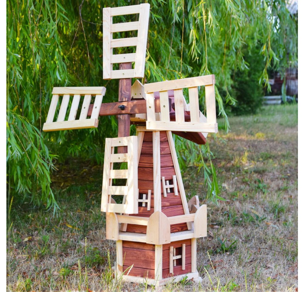 bv-vertrieb Gartenfigur Dekorative Gartenwindmühle Holzwindmühle von bv-vertrieb