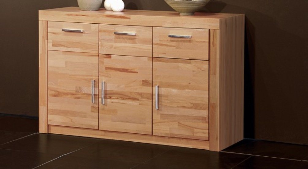 bv-vertrieb Highboard Highboard Kernbuche Anrichte Schubladenkommode von bv-vertrieb