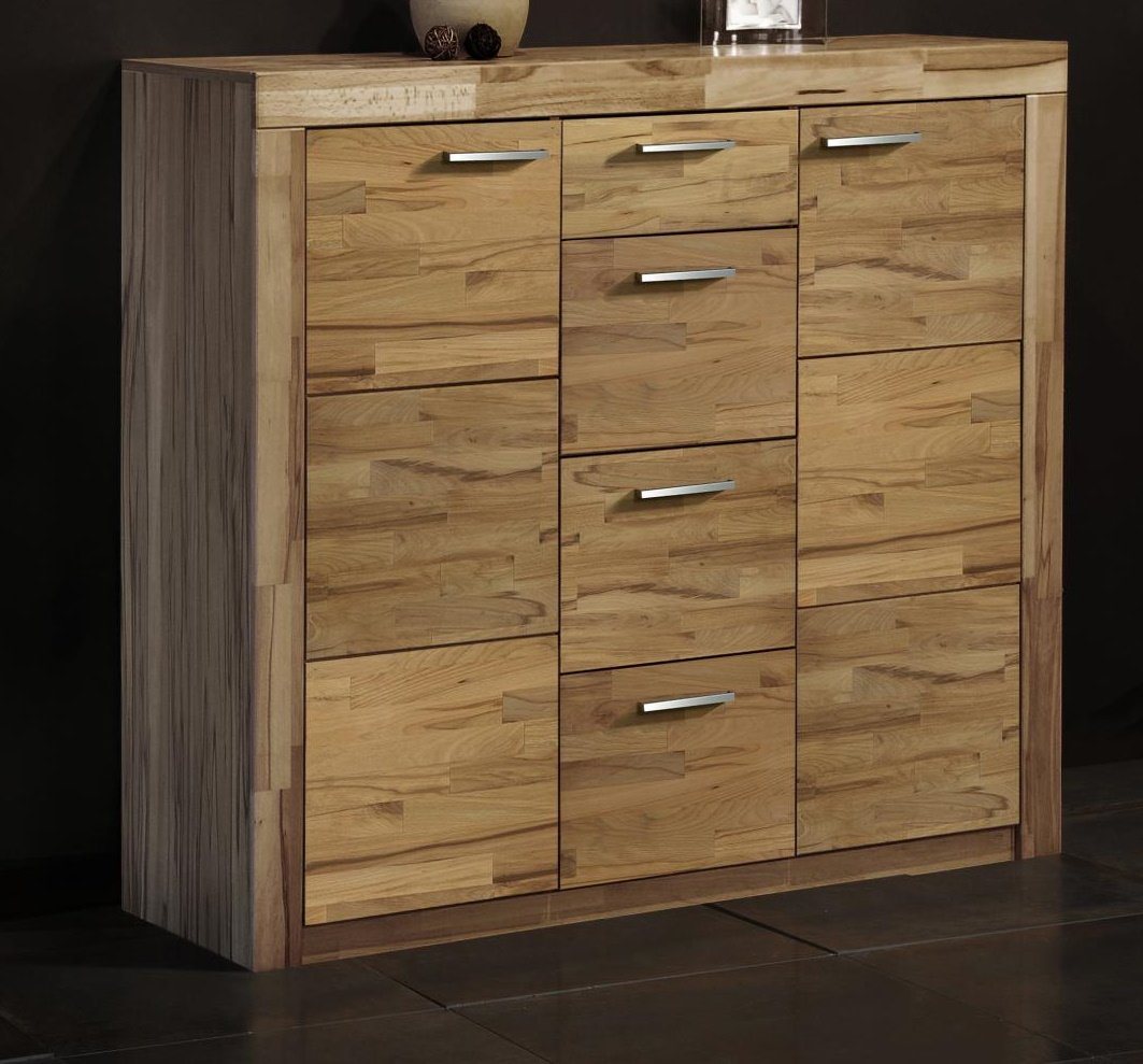 bv-vertrieb Highboard Highboard Kernbuche Anrichte Schubladenkommode von bv-vertrieb