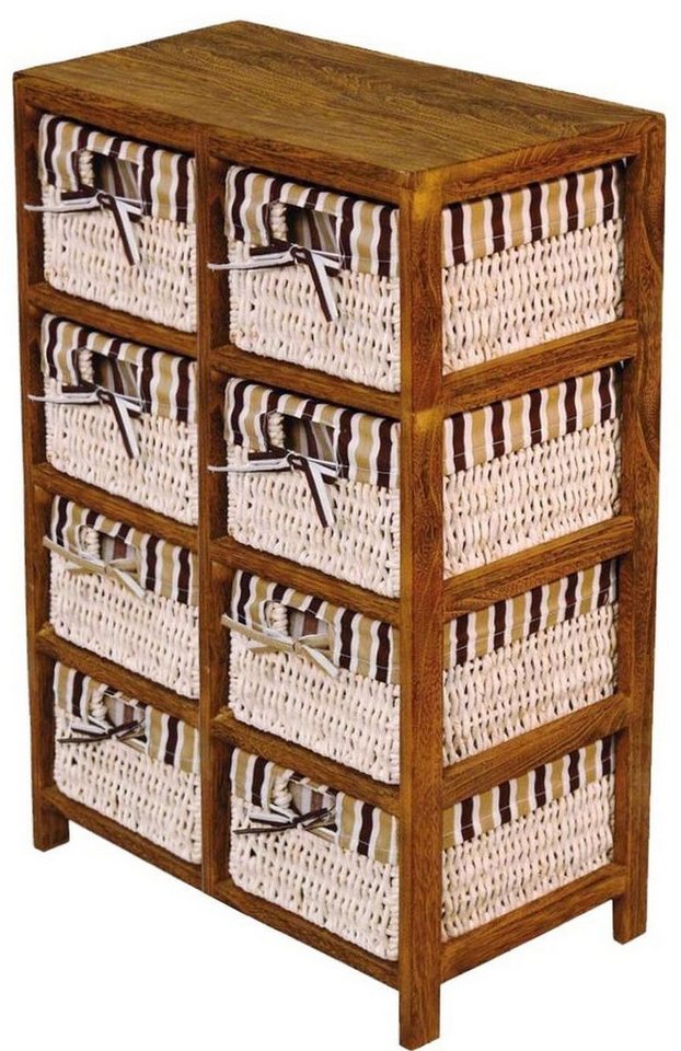 bv-vertrieb Regal Holzregal Regal mit Maisstrohkörben Paulownia-Holz dunkel bv-vertrieb Regal Holzregal Regal mit Maisstrohkörben Paulownia-Holz dunkel von bv-vertrieb