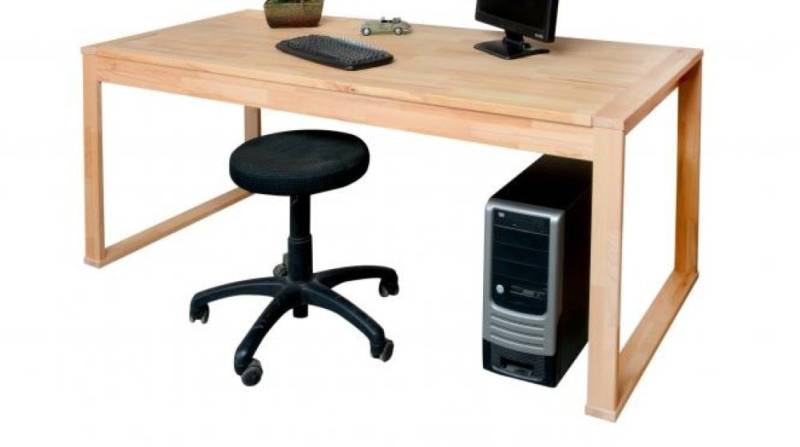 bv-vertrieb Schreibtisch Schreibtisch Bürotisch PC-Tisch Kernbuche massiv - (2686) von bv-vertrieb