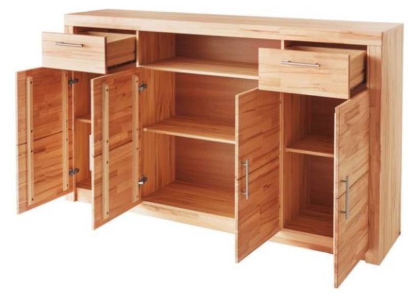 bv-vertrieb Sideboard Hochkommode Anrichte Sideboard Kernbuche - (1421) von bv-vertrieb