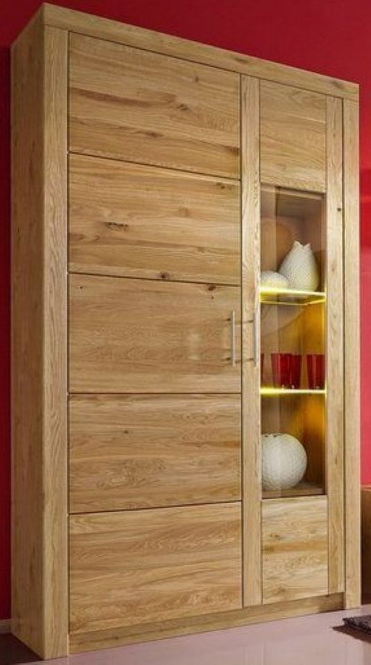 bv-vertrieb Vitrine Vitrine Schrank Vitrinenschrank Standregal Wildeiche von bv-vertrieb