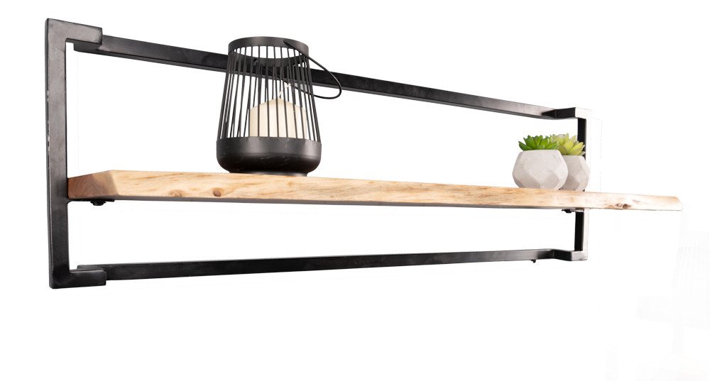 bv-vertrieb Wandregal Wandregal Regal Wandboard aus Akazie mit Metallgestell bv-vertrieb Wandregal Wandregal Regal Wandboard aus Akazie mit Metallgestell von bv-vertrieb