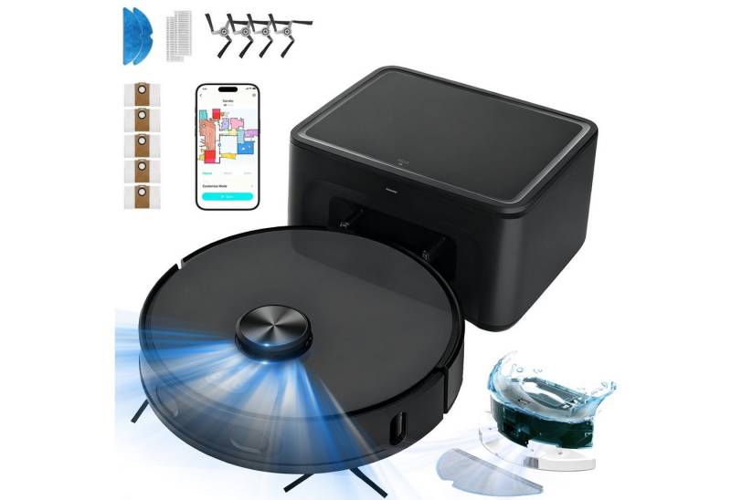 bvate Saugroboter Saugroboter 6000 Pa 2025 Saugroboter mit Wischfunktion, 38 W, mit Beutel von bvate